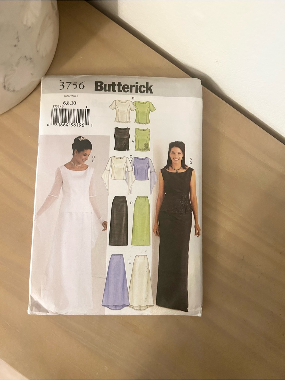 Vintage Butterick 3756 Misses Evening Top & Skirt Sewing Pattern Size 6–10